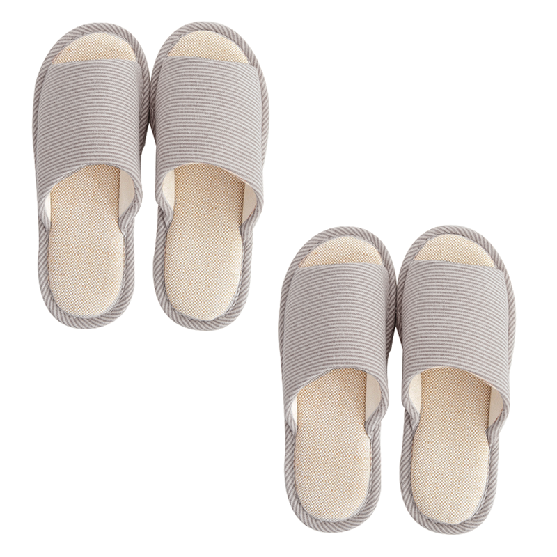 에버하우스 베이직 린넨 스트라이프 거실화, 브라운, 2개 8,600원