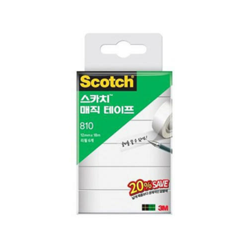 스카치 매직테이프리필 세이빙팩 12mm x 18m 810R 6p 78,830원