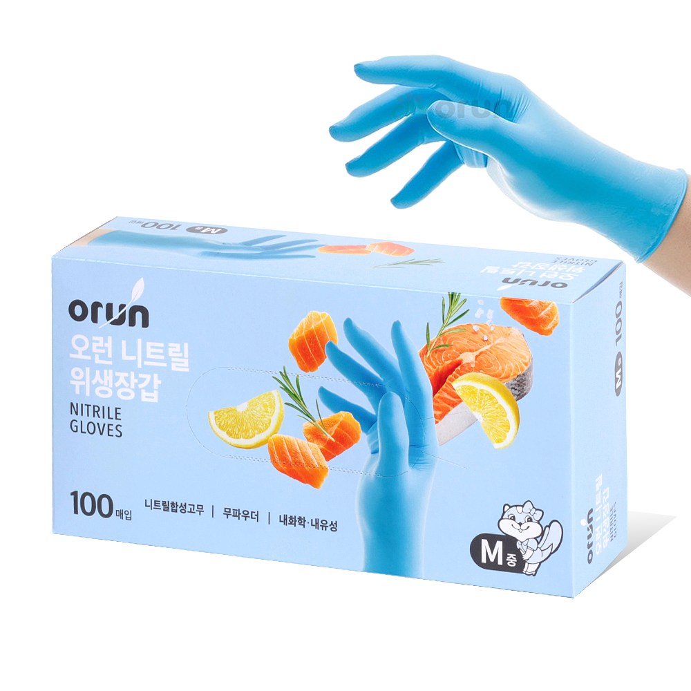 오런 니트릴 위생장갑 소형/중형/대형 100매, 1개 8,900원