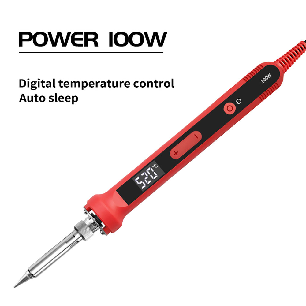 납땜기 전기인두기  전기 납땜 다리미 LCD 용접 도구 온도 조절 가능 세라믹 히터 헤드 펜슬 팁 수리 100W 21,300원