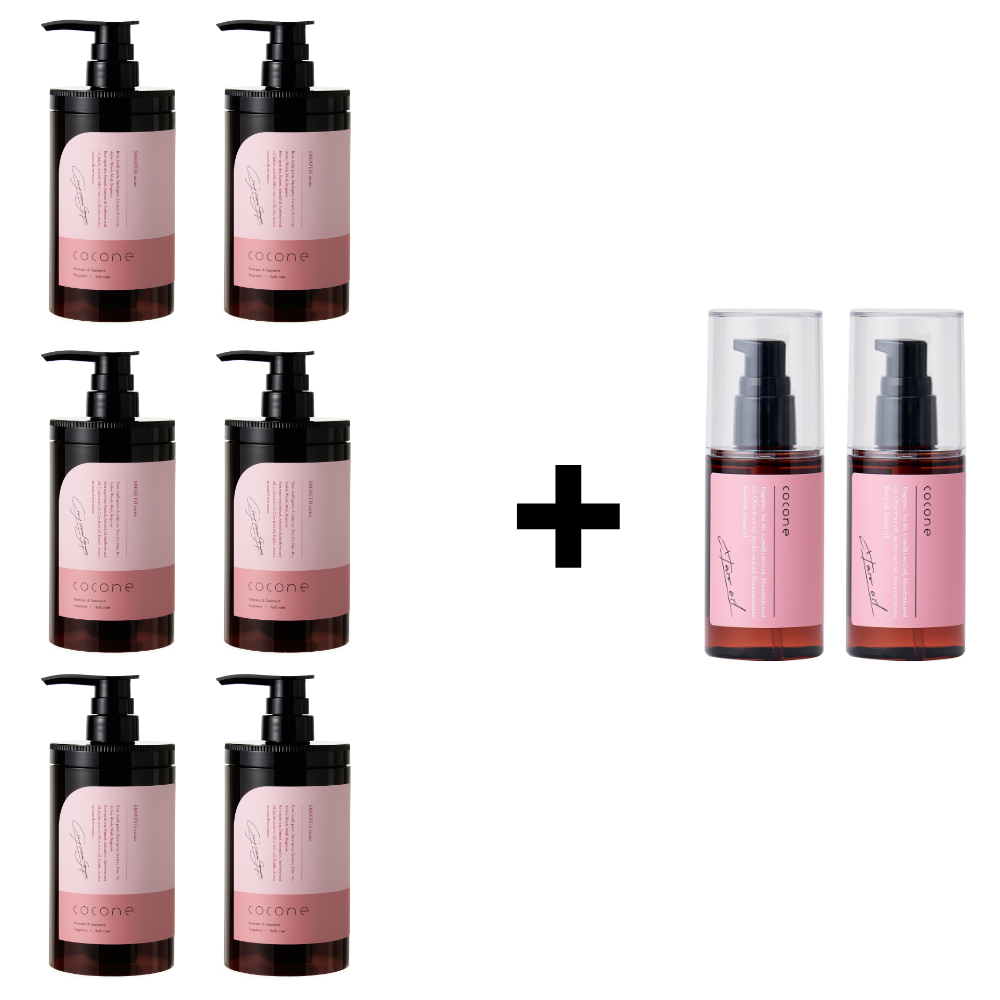 거품없이 사용하는 신세계 올인원 샴푸 cocone 코코네 클레이 크림 샴푸6개 헤어 에센스 오일 2병 증정! (로즈허브 향), 400g, 6개 176,620원