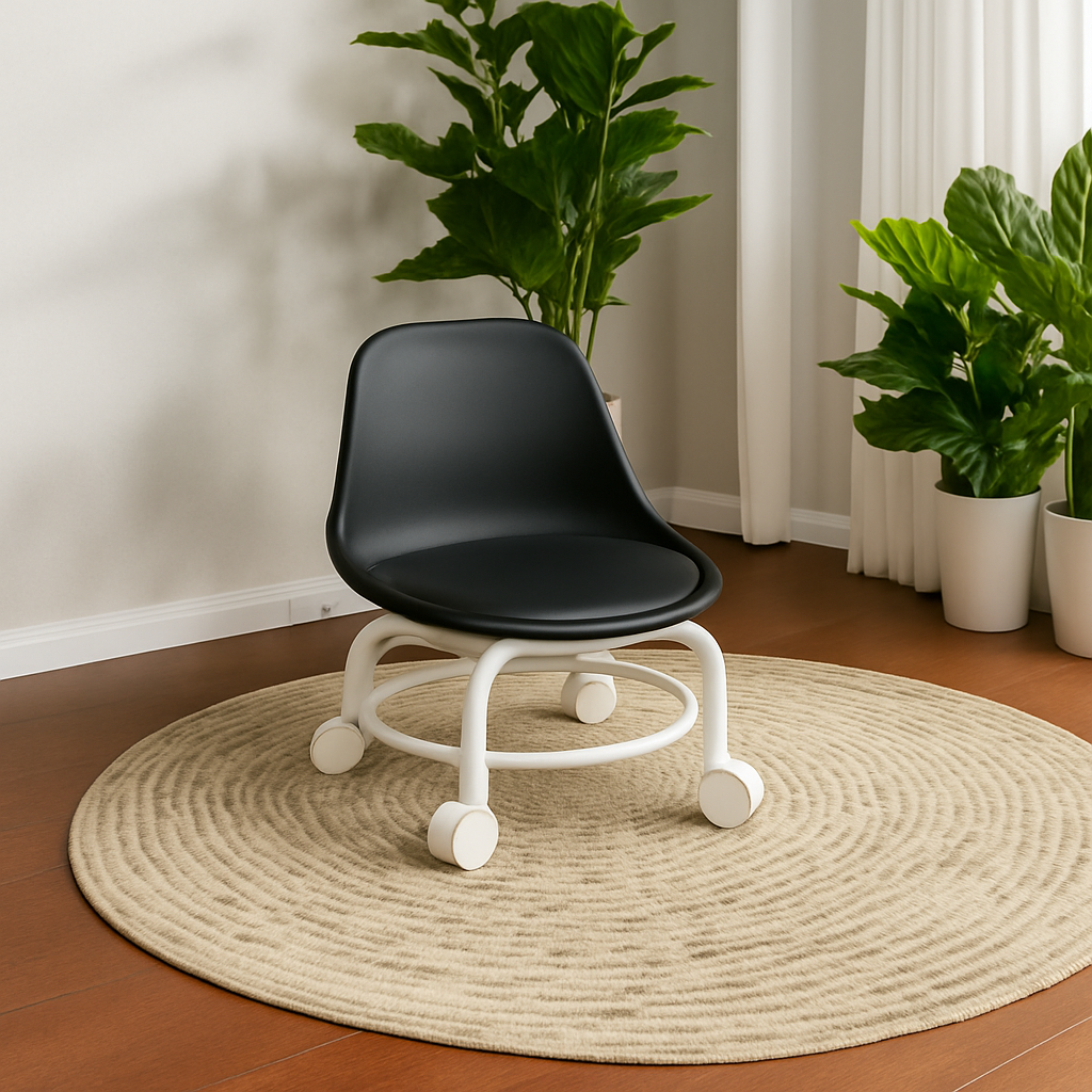 허리편한 쿠션 무빙 바퀴달린 등받이 앉은뱅이 좌식 바닥 바퀴 스툴의자 작업의자 청소의자, 2개, 블랙 30,000원