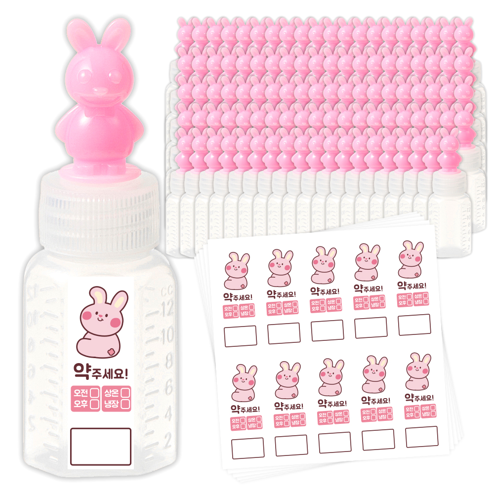 코멧 토끼캐릭터 12cc물약병 & 방수 스티커, 100P 7,650원