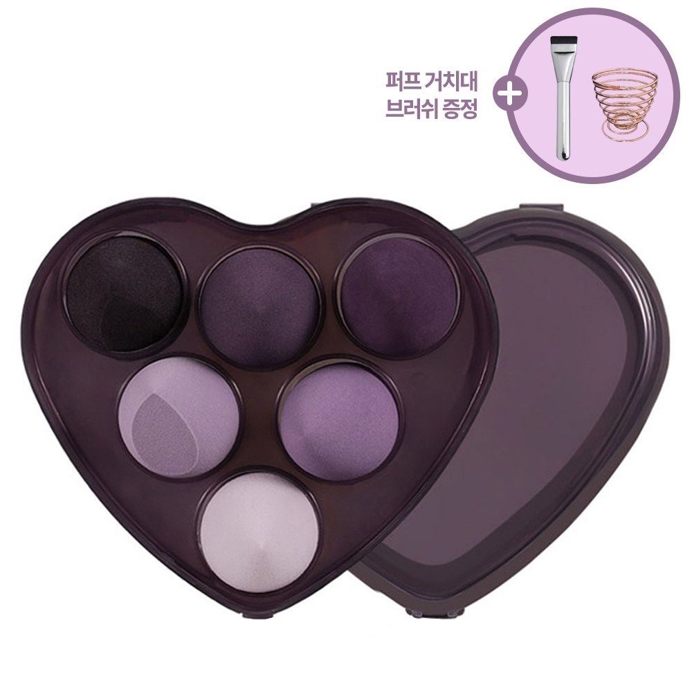 다나몰 물방울 퍼프 메이크업 스펀지 파운데이션 6종+사은품증정, 6개, 퍼플 9,100원