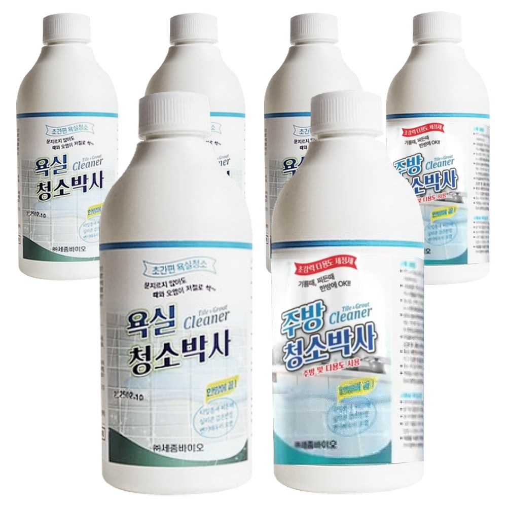 [ 업그레이드형 신제품 ] NEW 쉬운청소 욕실청소박사 다목적 욕실 주방 세정제 세제, 6개, 500ml 29,300원