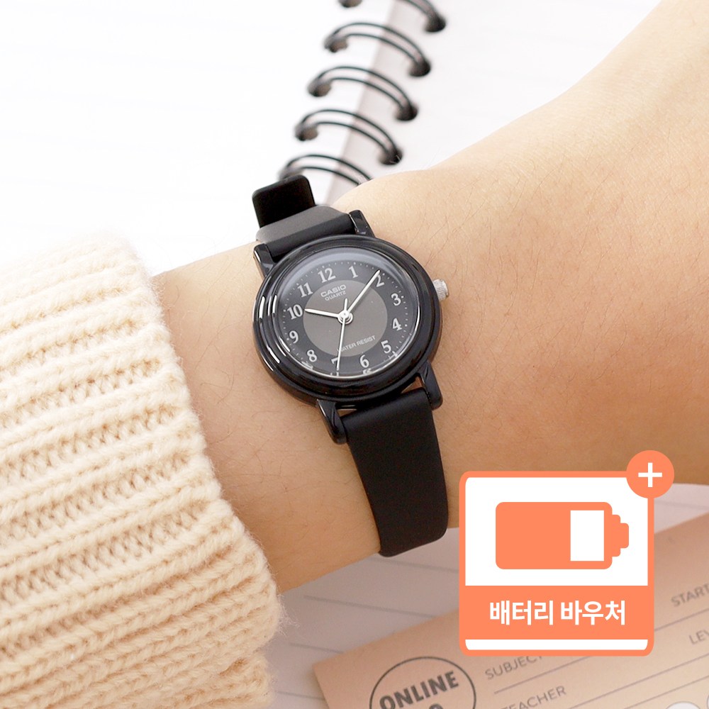 카시오 미니 사이즈 심플 수능 학생 시험용 아날로그 시계 + 배터리 바우처 19,000원