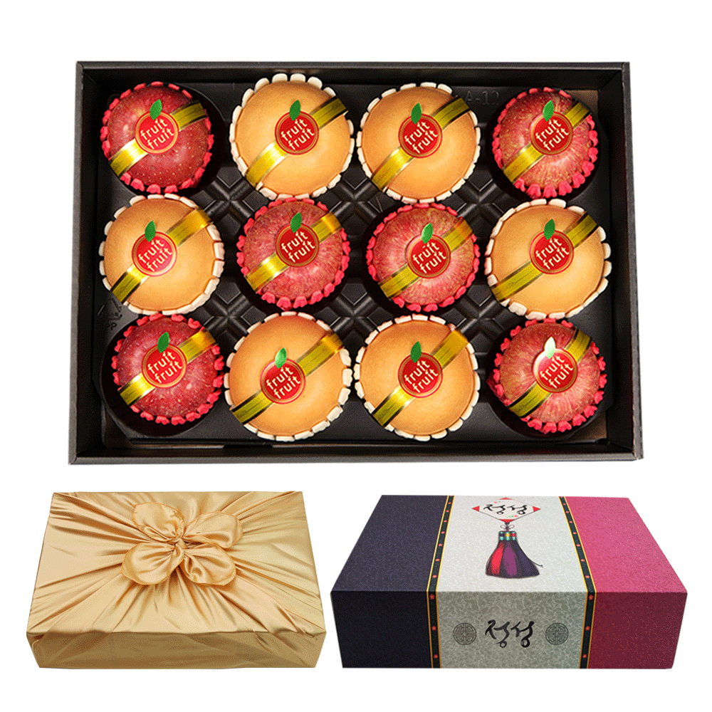 [보자기 포장] 과일선물세트 사과배 혼합 선물세트 5.4kg (사과6과+배6과) 68,900원