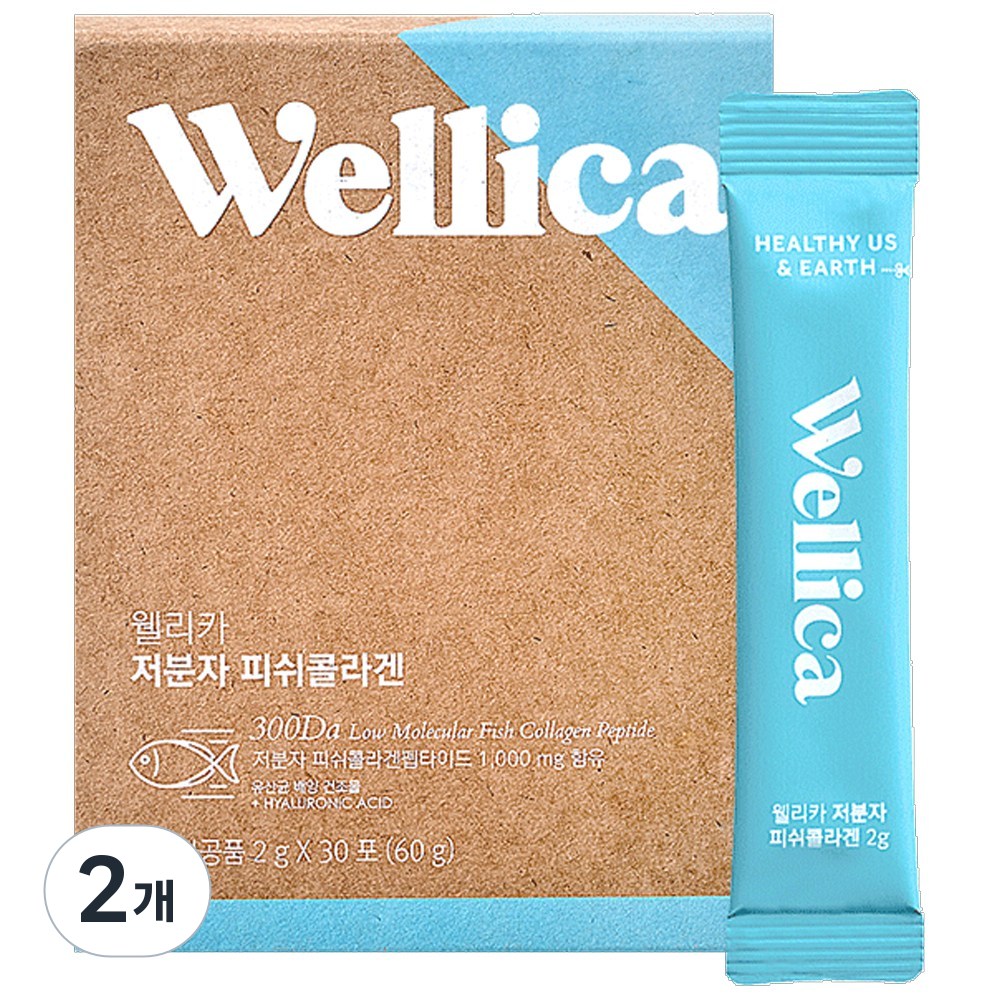 웰리카 저분자 피쉬 어린콜라겐 펩타이드 300달톤 이너뷰티, 2개, 60g 51,300원