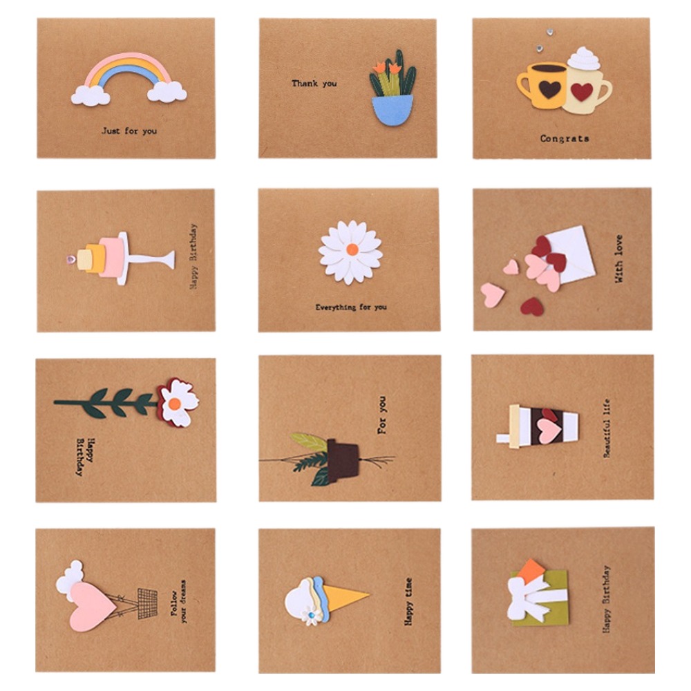 코히모 축하 감사 카드 + 편지봉투 12종 세트 5W0342, 혼합색상, 1세트 10,800원