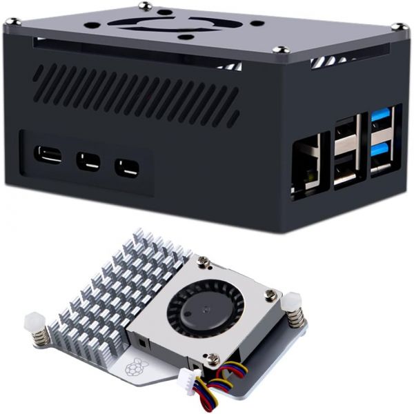 알루미늄 케이스 for 라즈베리 파이 5 5용 액티브 쿨러 포함 4GB/8GB 지원 X1000/X1001/X1003/N04/N05 PCIe 주변기판 USA 60,300원