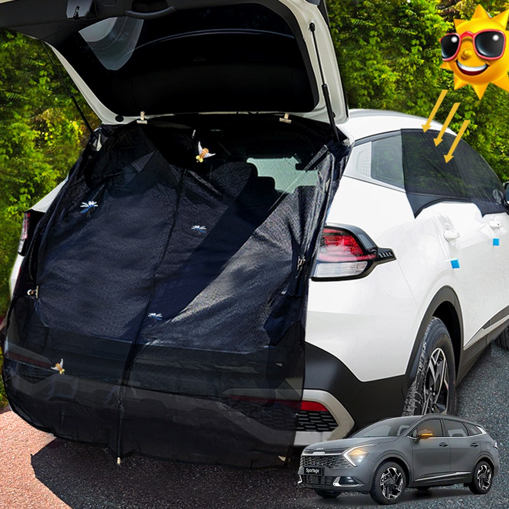 기아 스포티지 호환 차박 모기장 풀 세트 앞문 뒷문 트렁크 3종 캠핑 차크닉 햇빛가리개 사생활보호 그늘막 커튼 00362, 1세트, 블랙3종 35,600원