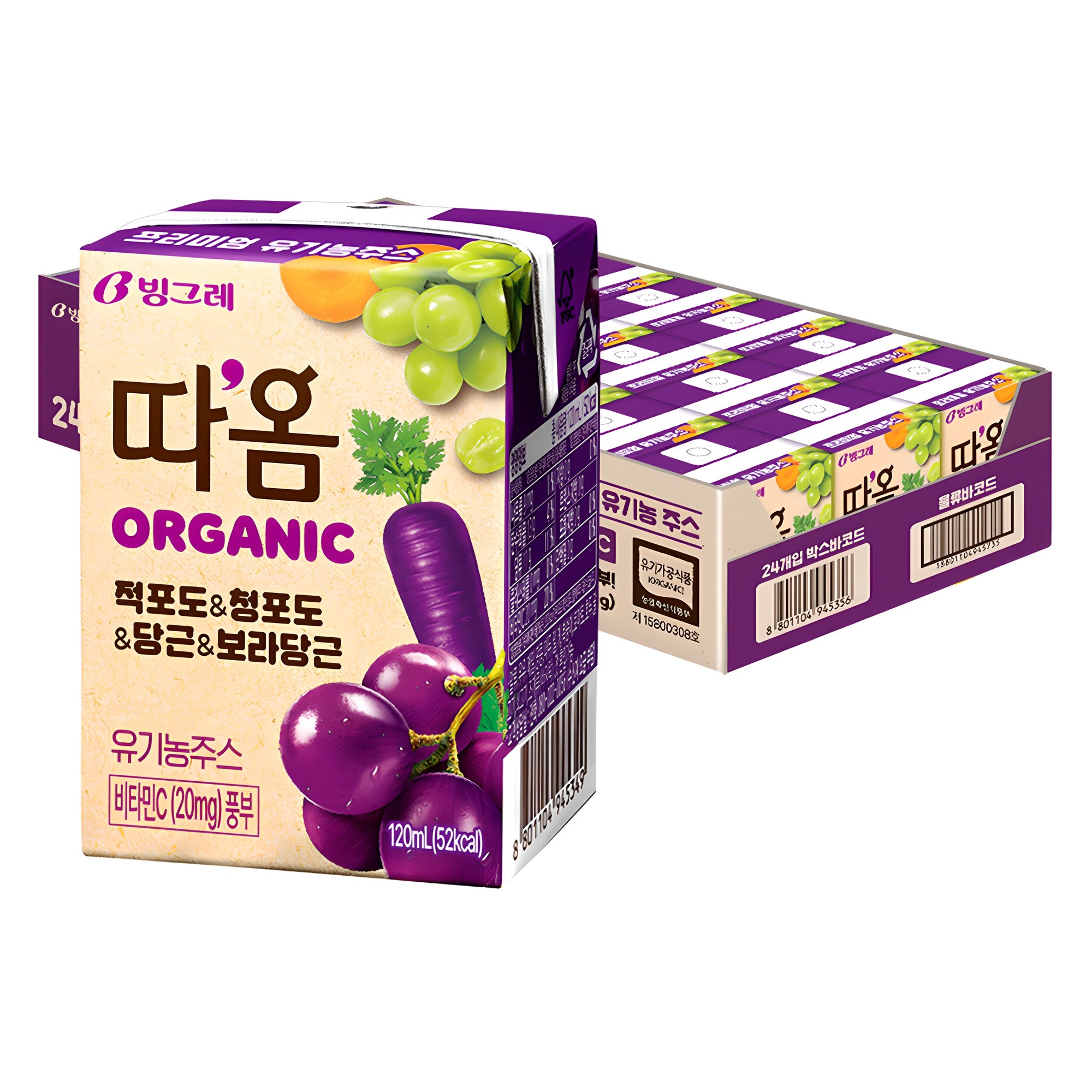 따옴 유기농 적포도 청포도 당근 보라당근 주스 15,820원