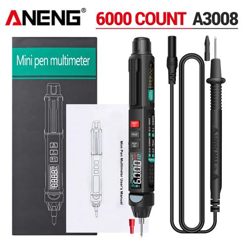 ANENG A3009 미니 펜 멀티 미터 음성 방송 6000 카운트 전압계 VA 역방향 LCD 손전등 전압 저항 용 NCV 테스터 28,180원