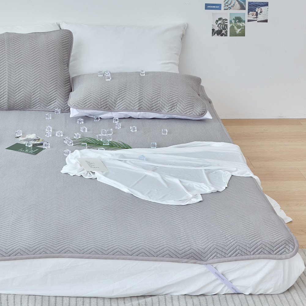 리브맘 프리미엄 듀라쿨 아이스쿨링 냉감패드, 지그재그 그레이, 쿨매트 33,350원