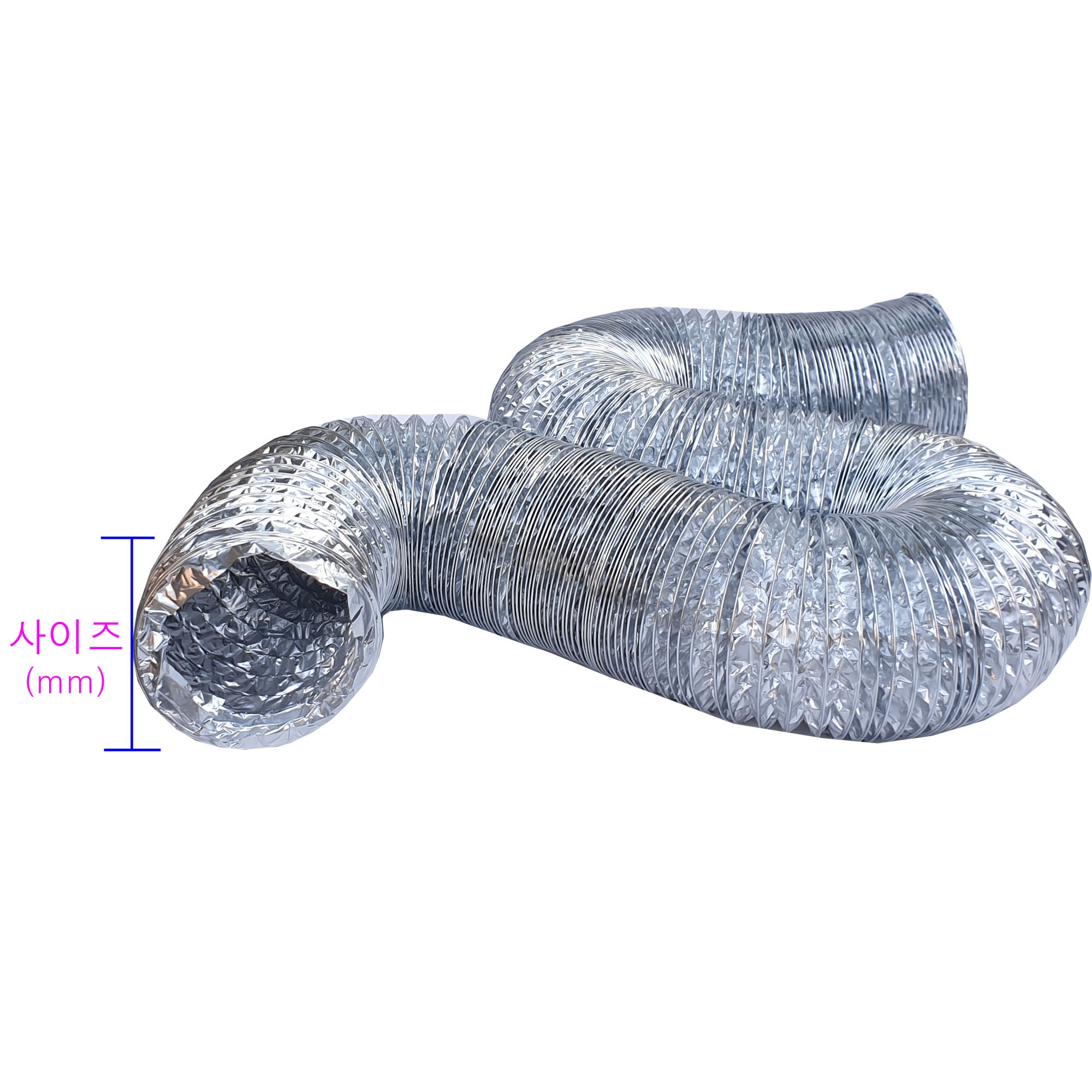 은박덕트 5M AL자바라 알루미늄자바라 알루미늄후렉시블 호일주름관 은박닥트호스, 1개 24,200원