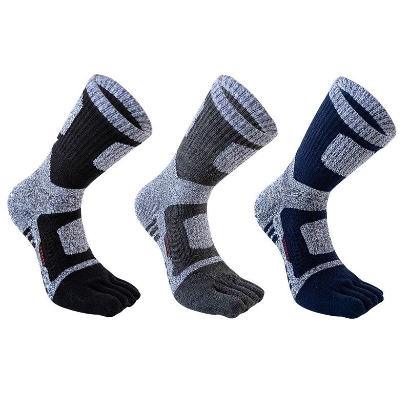 겨울양말 스포츠 두꺼운 파일 남성 남자 중목 장목 발가락양말 3켤레 세트, 긴목3켤레 12,900원