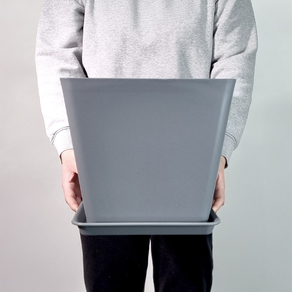 식물연구소 플라스틱  대형 사각호접 화분 28, 그레이, 받침세트 14,110원