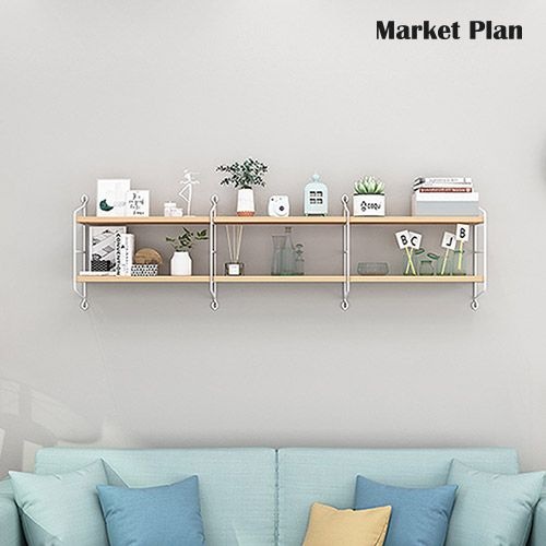 마켓플랜 비움 스틸 원목 벽걸이 선반 36,100원