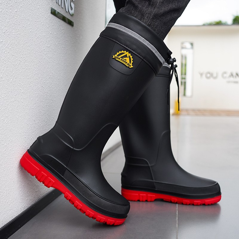 TIMEPURE 남성용 수축형 하이 레인부츠 내마모성 미끄럼방지 방수 장화 낚시 배달기사 하이컷 신상 고무신 멀티플레이스 워커 세차 작업화 고무화 23,900원