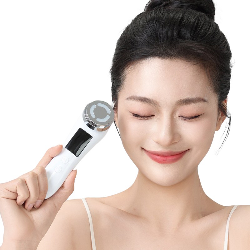 ERAN스타 갈바닉 얼굴마사지기 가정용 뷰티디바이스 LED EMS진동클렌저 마사지기 피부 토탈케어, 화이트, 현재가 49,900원