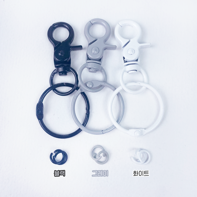 헤세드 경량) 컬러 원터치 랍스터 키링 키홀더고리*오링세트, 화이트, 1개 700원