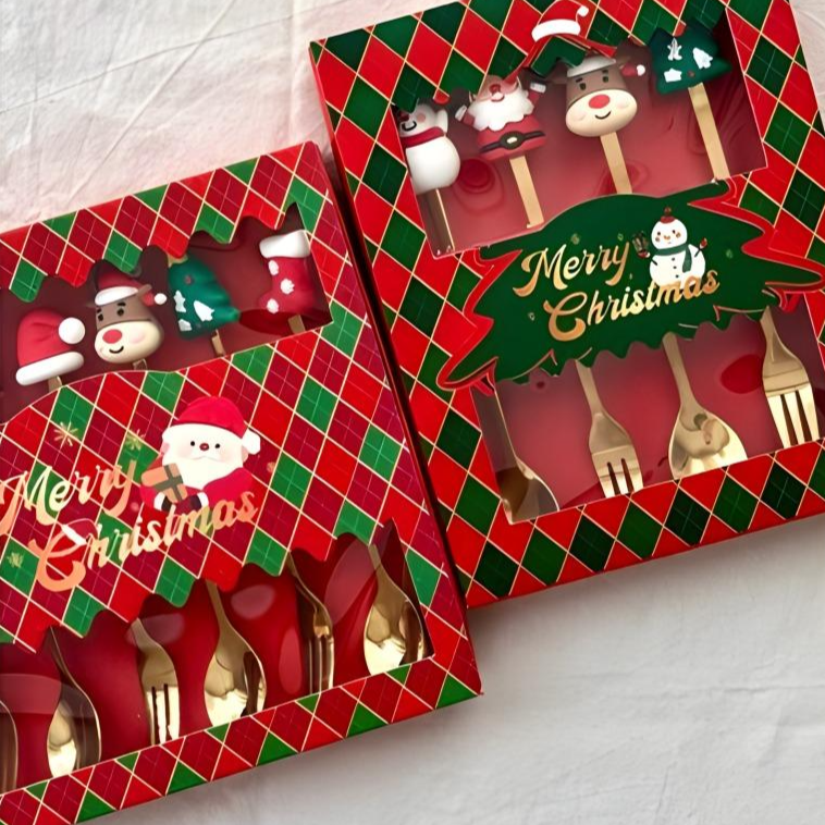 까사리꼬 크리스마스 커트러리 포크 티수푼 세트, 6P세트, 1개 54,200원