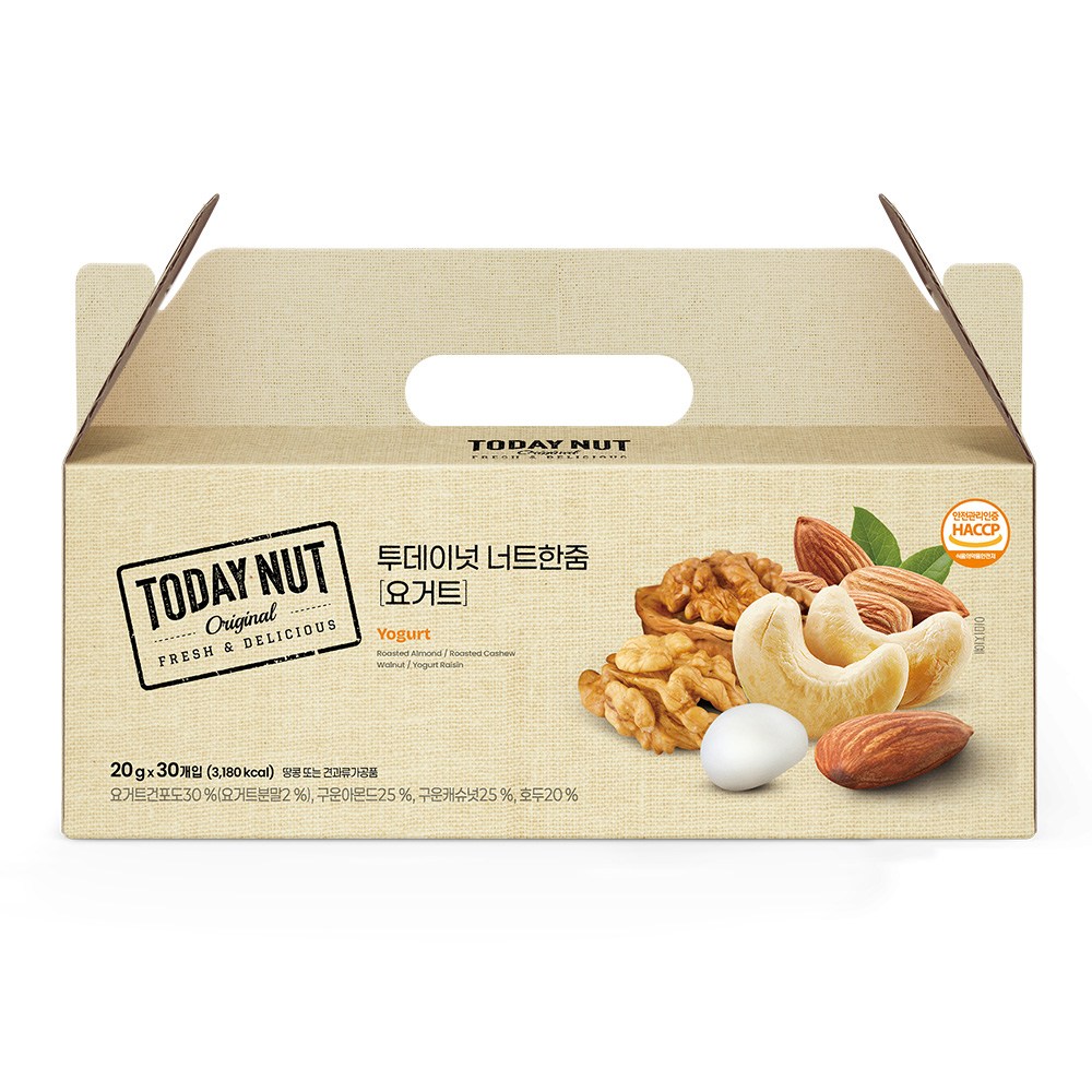 투데이넛 너트한줌 요거트 하루견과 선물세트 30개입 18,030원