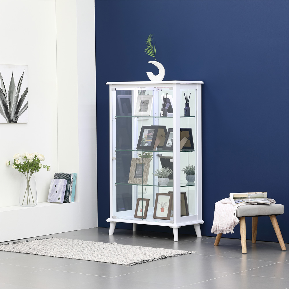 럭셔리 강화유리장식장 / 4단 5단 장식장 양주장식장 거실진열장 피규어장식장 LED장식장, 화이트 279,900원