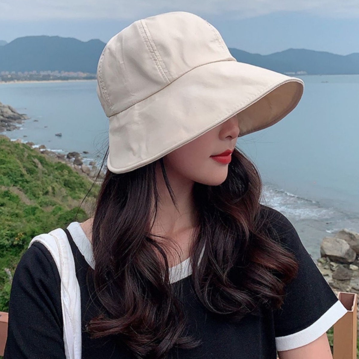 크로스몰 와이어 챙넓은 버킷햇 모자 12,900원