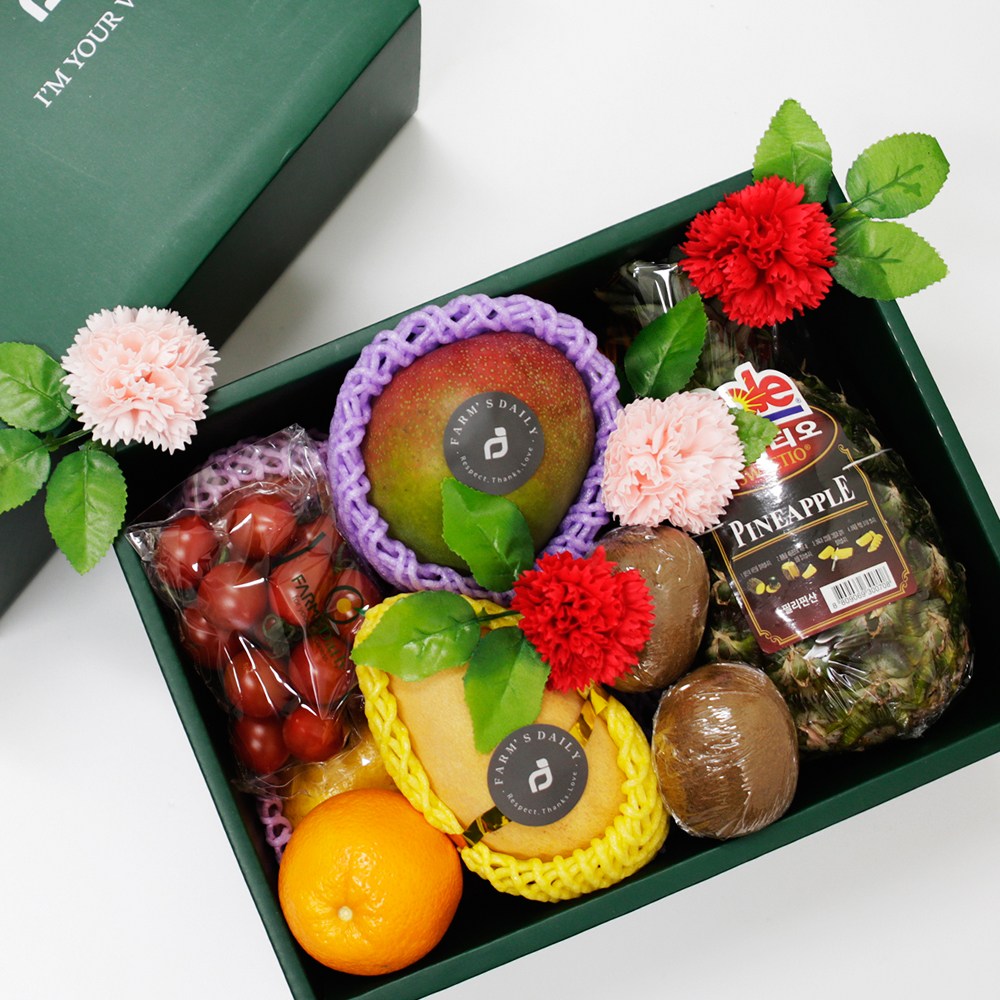 선물용 과일세트 감사의 마음담아 프리미엄과일 10종 선물세트 (망고, 파인애플 구성 4kg내외), 1개 59,900원