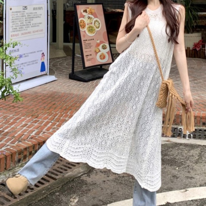 펀칭 레이어드 나시 롱원피스 루즈핏 레이스 바캉스 원피스 24,060원