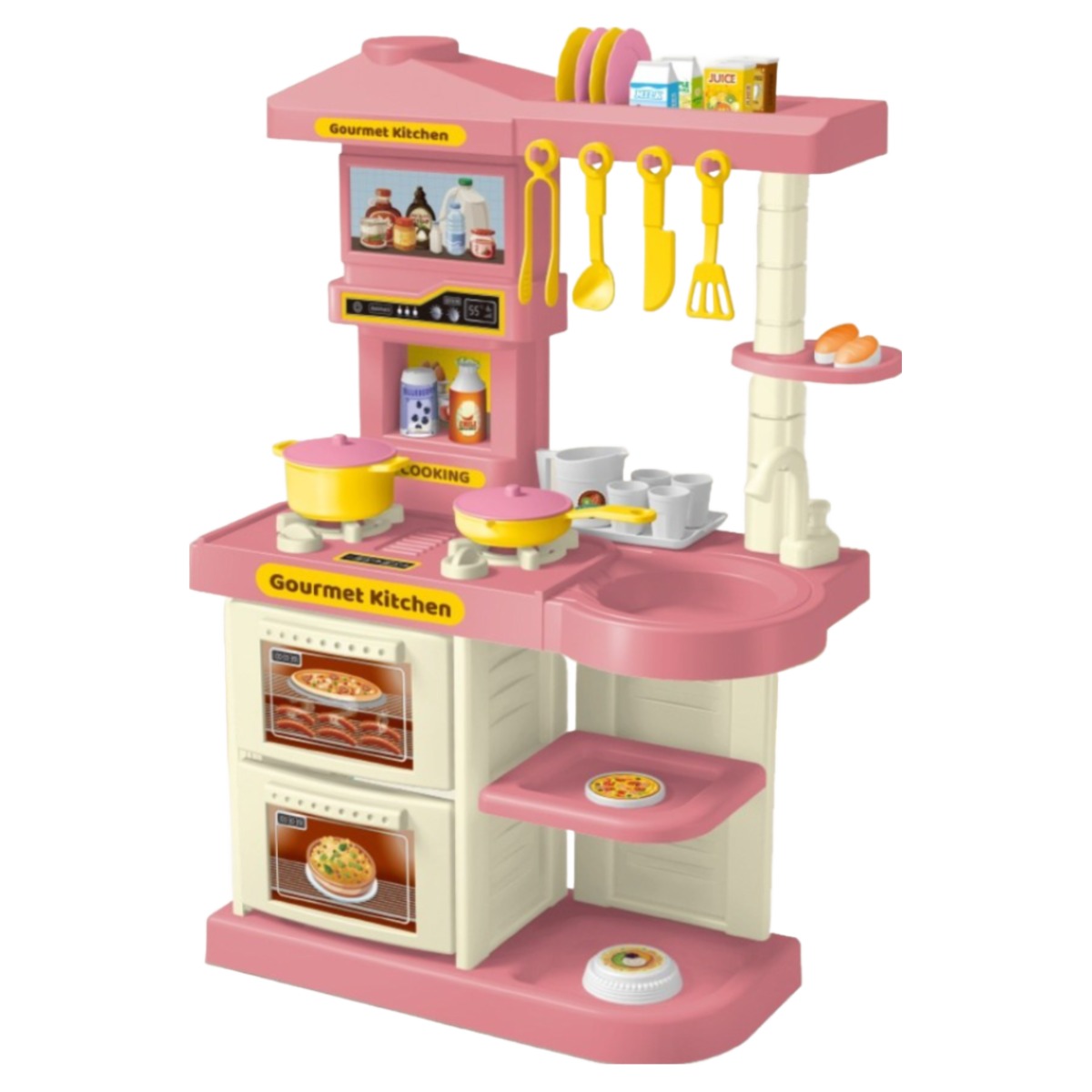 YAPOGI 특가 소꿉놀이 장난감 소프트 주방놀이 싱크대 역할놀이 장난감 51pcs 세트 선물포장, 프린세스 핑크, 1개 18,900원