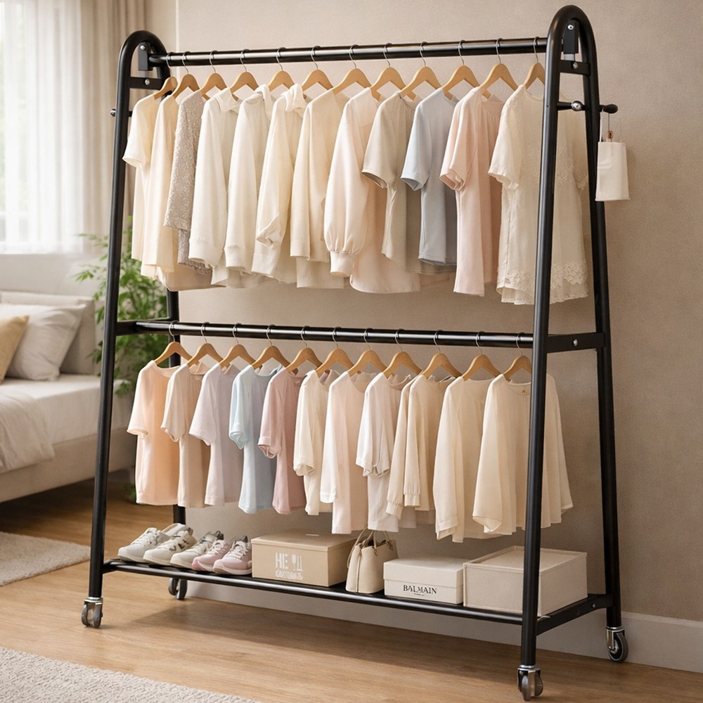 라온프리 A형 높은 튼튼한 이동식 행거 1200, 블랙 37,250원