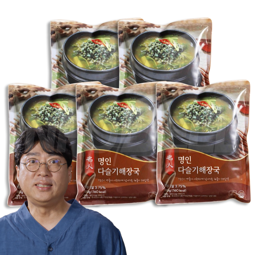 [TV홈쇼핑정품 인포벨]김봉찬 약선명인 아욱 다슬기 해장국 간편식 즉석국 술안주 명인 된장 다슬기탕, 5개, 800g 39,800원