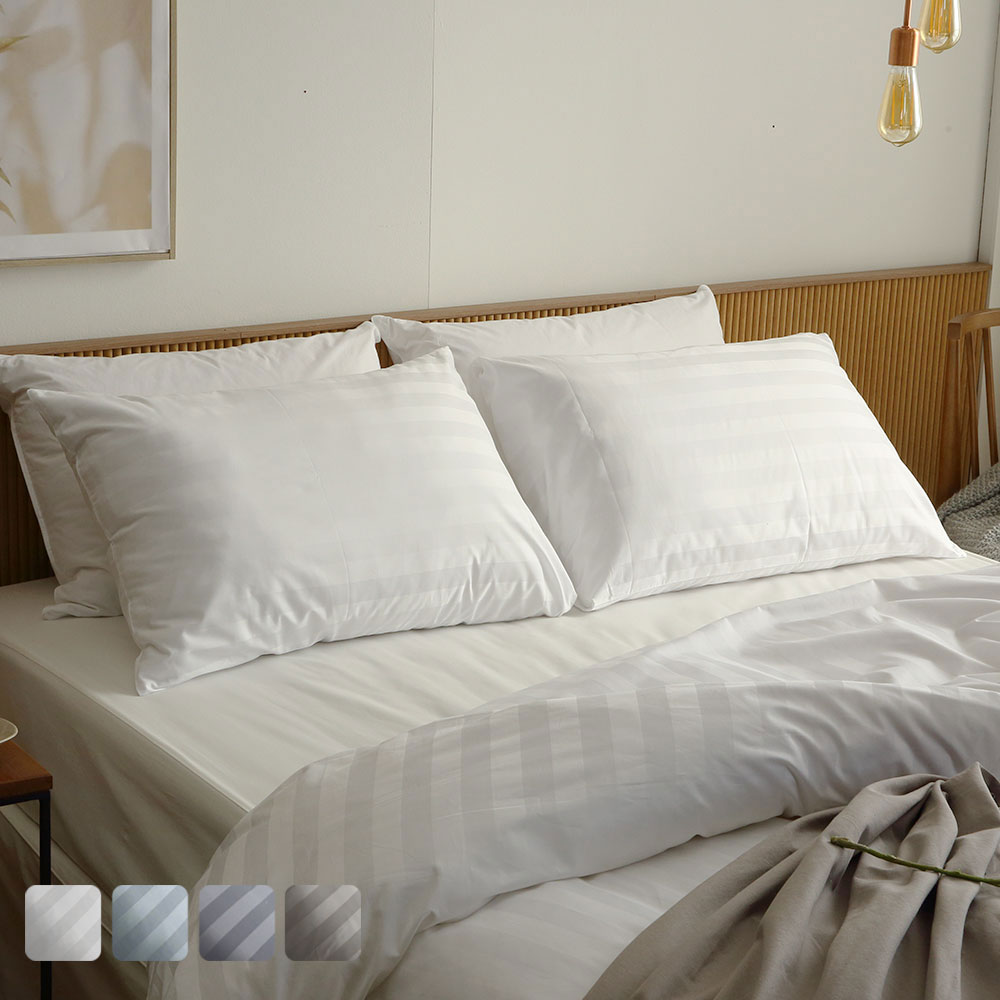 바운티풀 호텔납품 3cm 와이드 스트라이프 순면 베개커버 50x70cm 9,900원