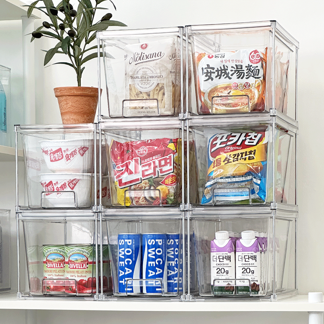 데미무드 커넥트 팬트리 적층 서랍, 투명, 1세트 28,300원