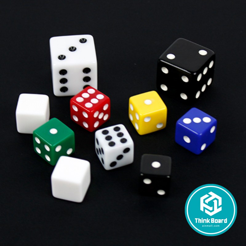 [씽크보드] 점 주사위 - 소형 (1.5cm), 화이트, 1개 300원