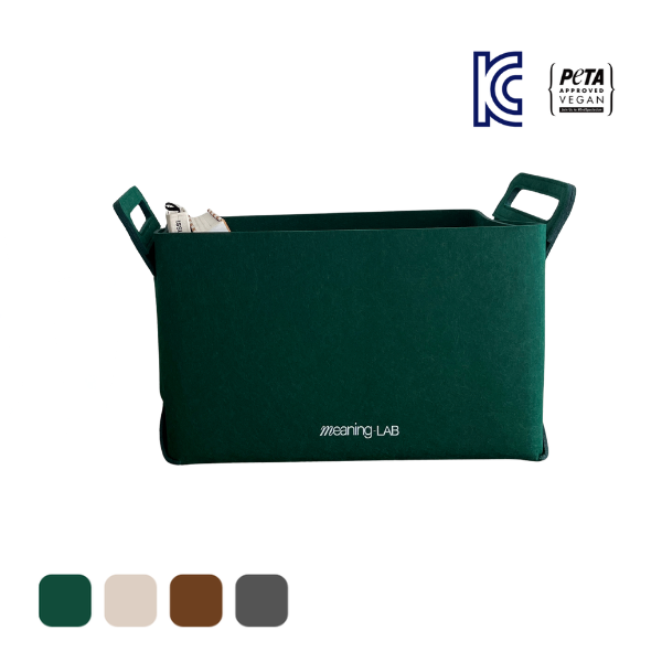 미닝랩 접이식 펠트 수납바구니 장난감 기저귀 정리함 L, 1개, 딥그린 15,900원