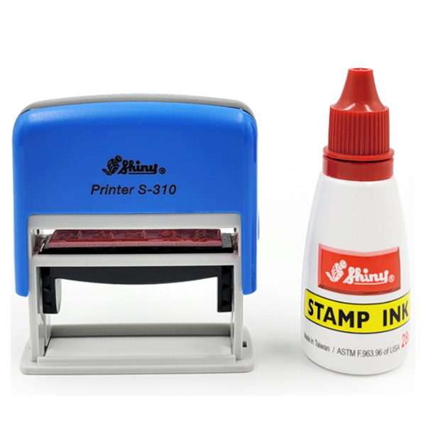 Shiny 자동 만년스탬프 이면지활용 S-310 + 케이스 + 전용잉크 28ml 세트 10,790원