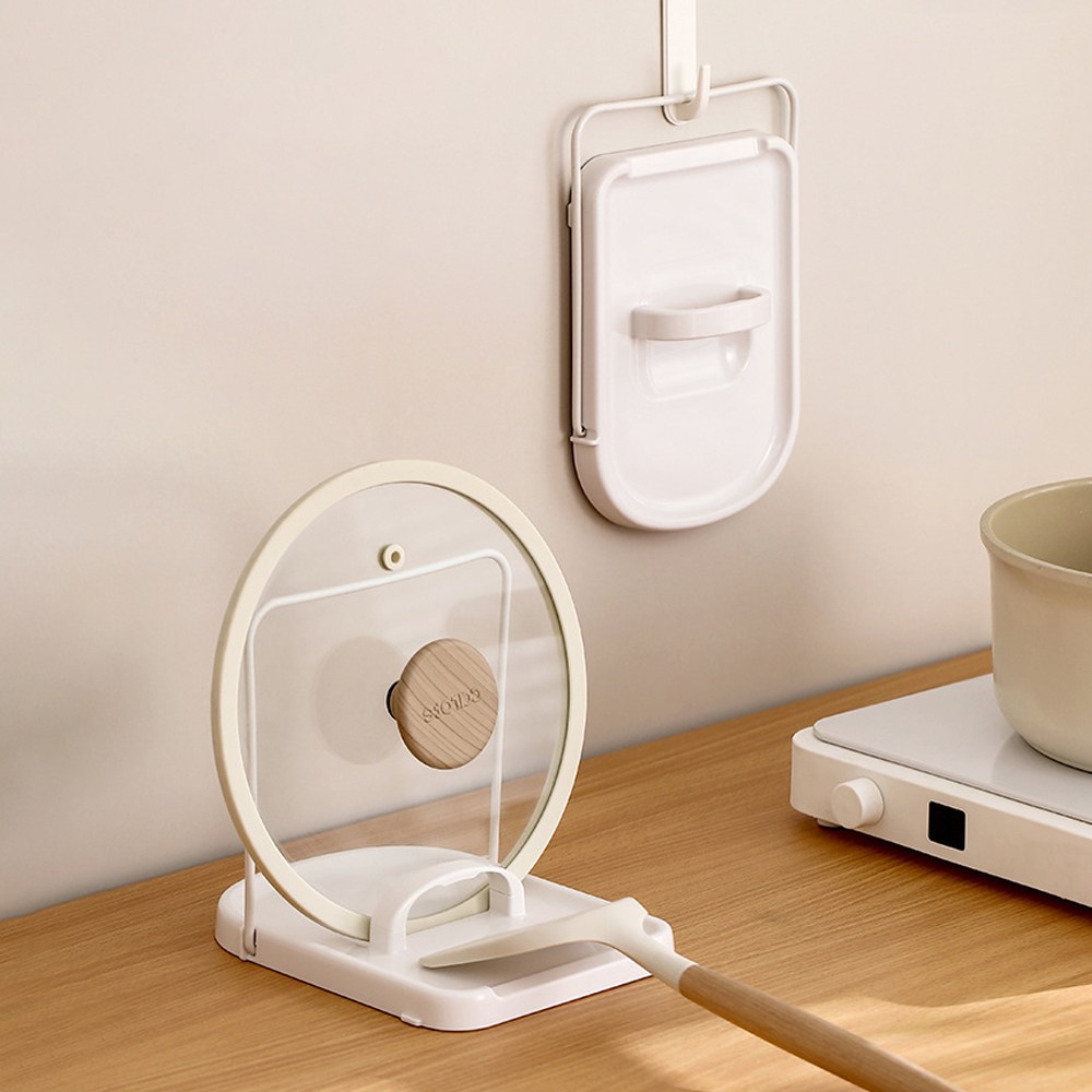 틴다 조리도구 국자 냄비뚜껑 다용도 거치대 미끄럼방지 논슬립 스탠드, 1개, 화이트 9,780원