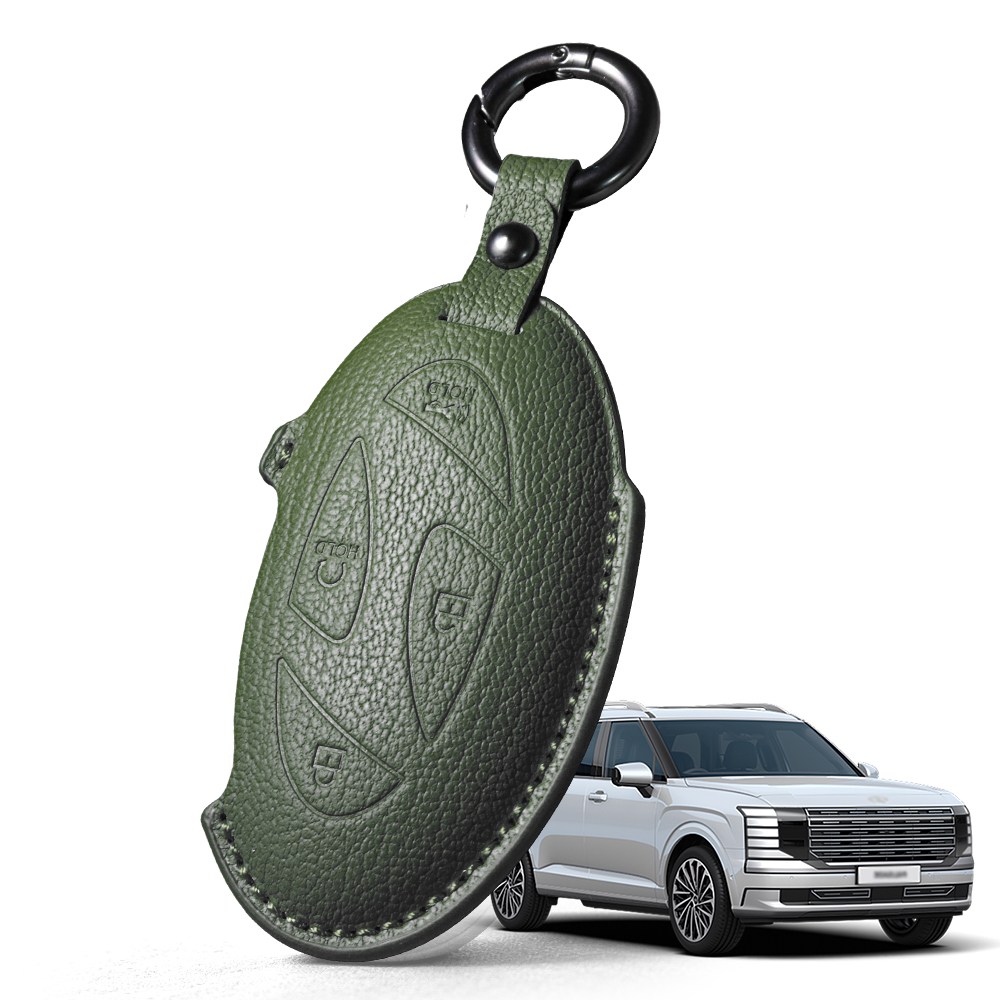 프리미엄 고급 산양가죽 스마트키케이스 / 현대 디 올 뉴 팰리세이드 LX3 (2025.01-2026) 호환 / 키홀더 키커버 감성 키보호케이스, 7버튼, 그린 29,800원