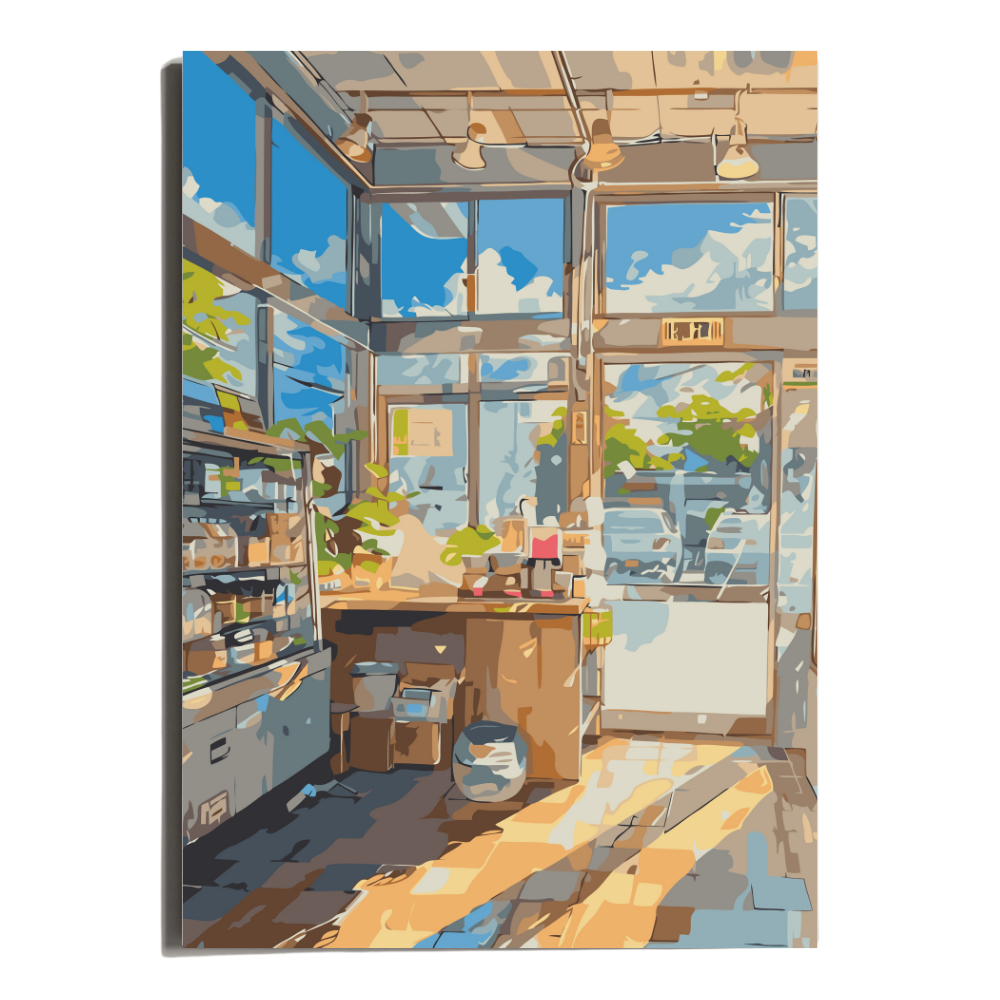 원그리드 DIY 명화그리기 세트 캔버스 유화그리기, 햇살 가득한 오후, 1개 12,900원