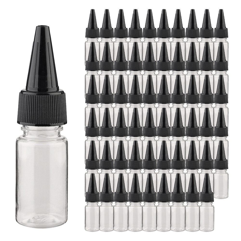블랙 뾰족캡 투명 용기 20ml 60개 플라스틱 화장품용기 공병 소분병 여행, 60개 12,100원