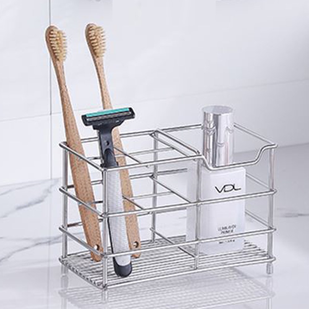 스텐 칫솔꽂이 다용도 거치대 2사이즈, 1개, 칫솔거치대 - 4구 6,990원