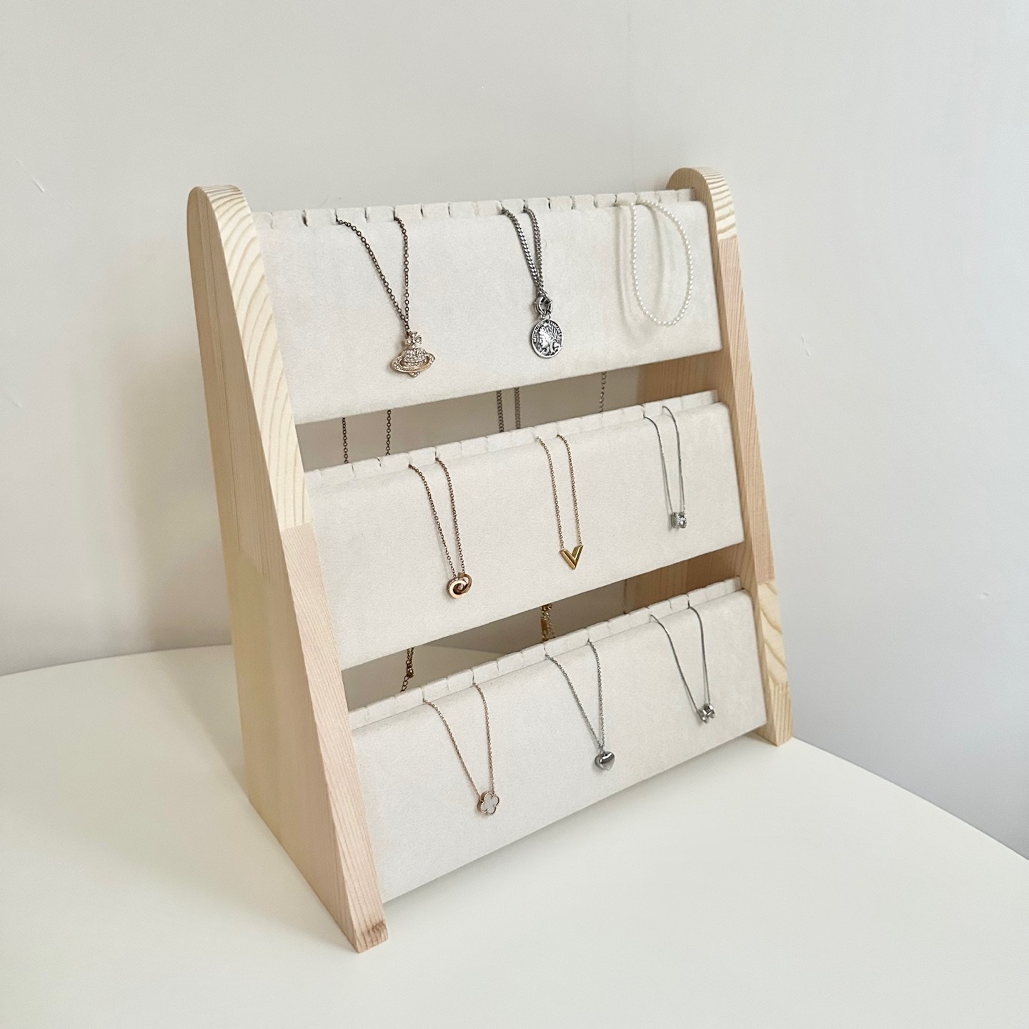 3단 목걸이 진열대 거치대 걸이 주얼리 악세사리 진열대 원목 29,900원