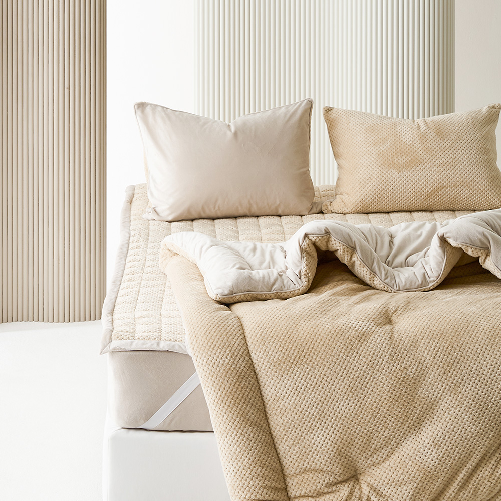 라뽐므 코지와플 자가발열 극세사 차렵이불 세트 113,800원