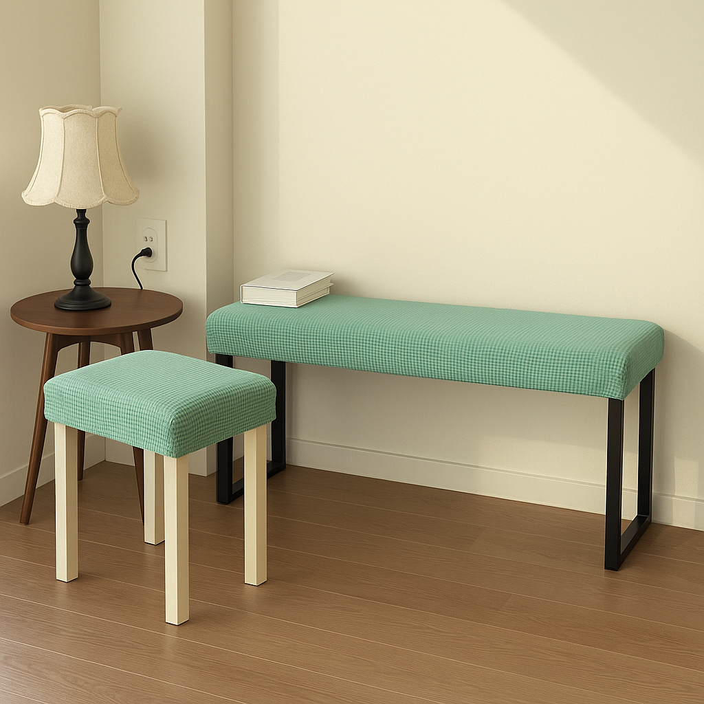 커버무드 심플 와플 벤치형 식탁의자 커버, 말차 그린, 1개 13,500원