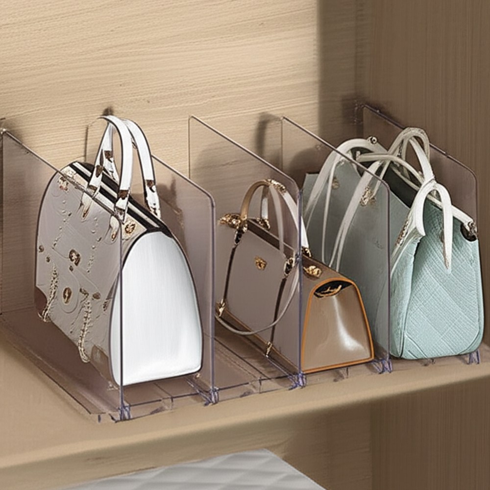 트렌드컨테이너 넓이조절 투명 아크릴 가방정리함 3칸 4칸 다용도 수납정리대 보관함 13,640원