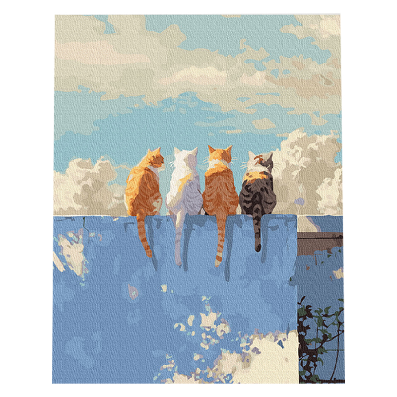 플레이어바웃 DIY 명화 유화 그림그리기 세트 40 x 50 cm, 담벼락고양이, 1세트 15,900원