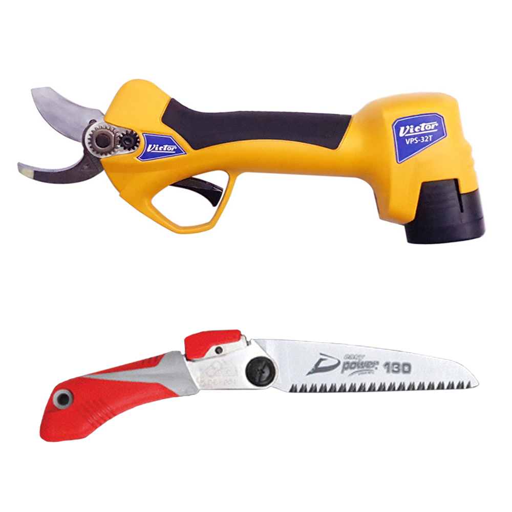 VPS-32 충전가위+이지파워 130MM 6번 톱 전지 전정 가지 리튬 배터리 과수원 적과 조경 휴대용 경량, 1개 385,300원